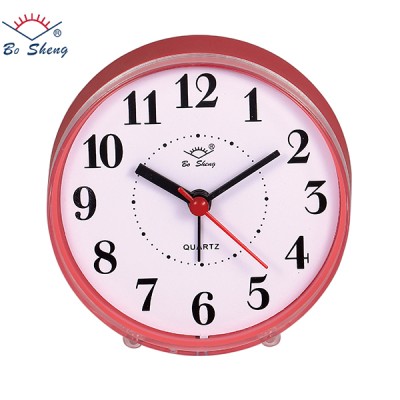 Plastic Colorful Cute  Round Small Analog Mini Cheap Table Alarm Clock For Bed