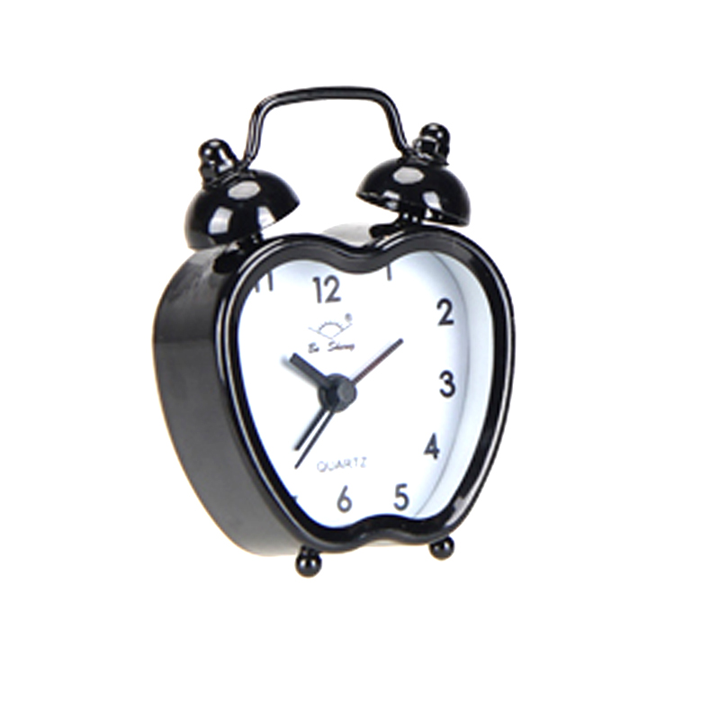 Promotional Gift Beep Wake Up Hands Quartz Travel Alarm Mini Clock With Twin Bell For Kids