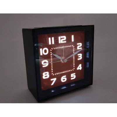 Quartz analog plastic  alarm desk clock with LED light