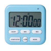 Digital Kitchen Timer Stand Backside Blue Pocket Size 24 Hour Countdown Study Timer with Light Alarm