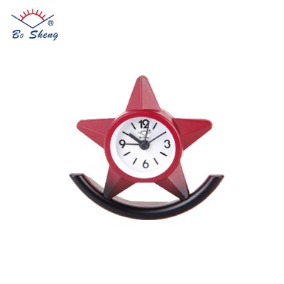 Bosheng Brand Hot Sale Star Shaped Mini Beep Alarm Time Clock Children Liked Metal Craftwork Design Promotion Gift(8855)