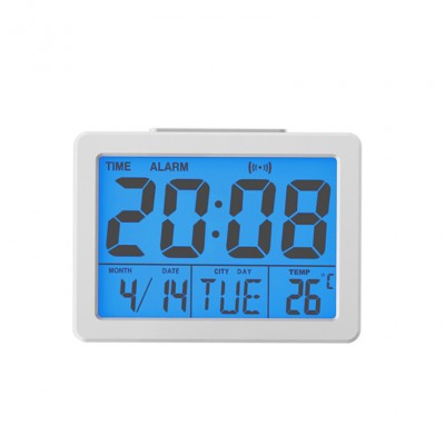 Square multi-functions desk digital temperature and talking alarm clock